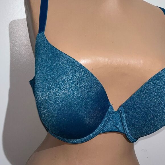 Victoria's Secret Women's Blue Heather Uplift Semi Demi Underwire Bra Size 38D - Picture 2 of 11